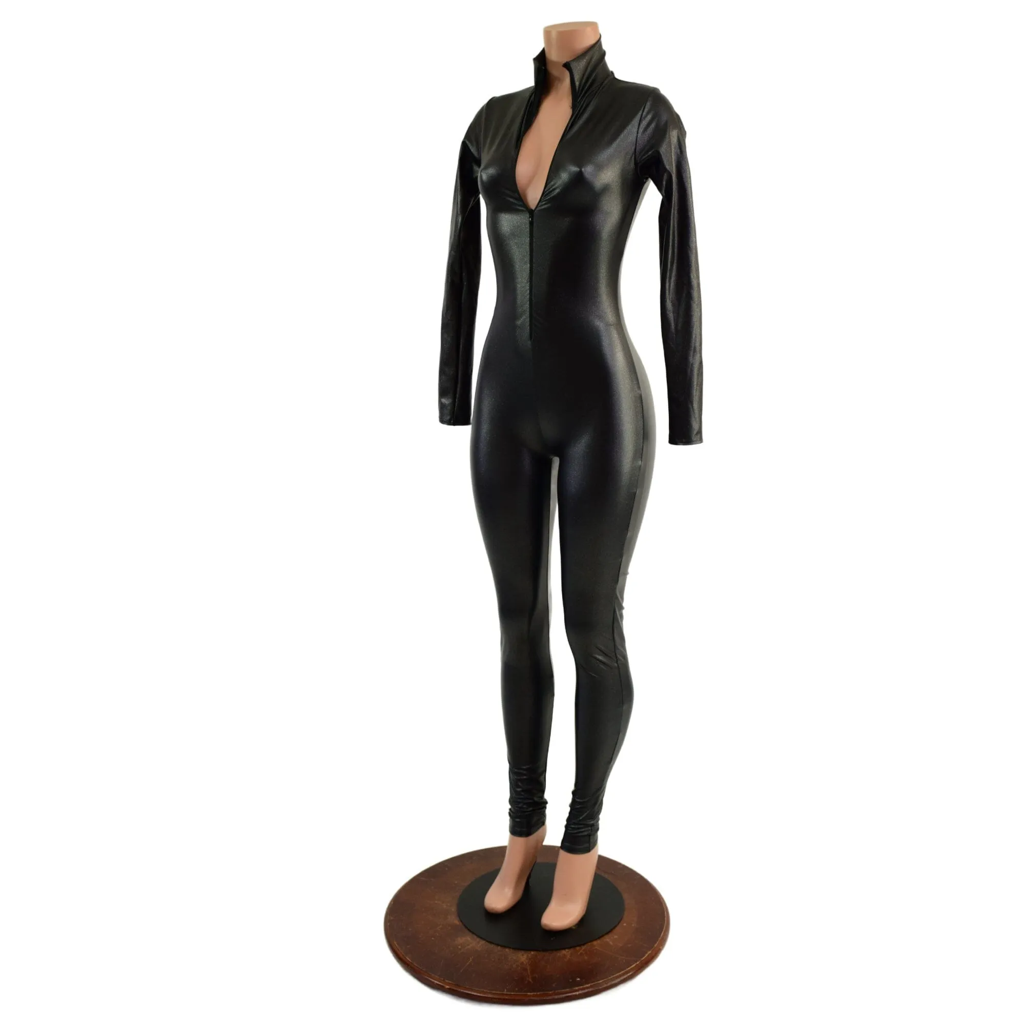Stingray PU Coated Spandex Catsuit with Front Zipper