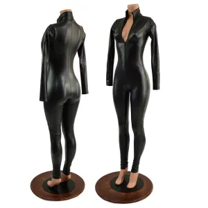 Stingray PU Coated Spandex Catsuit with Front Zipper