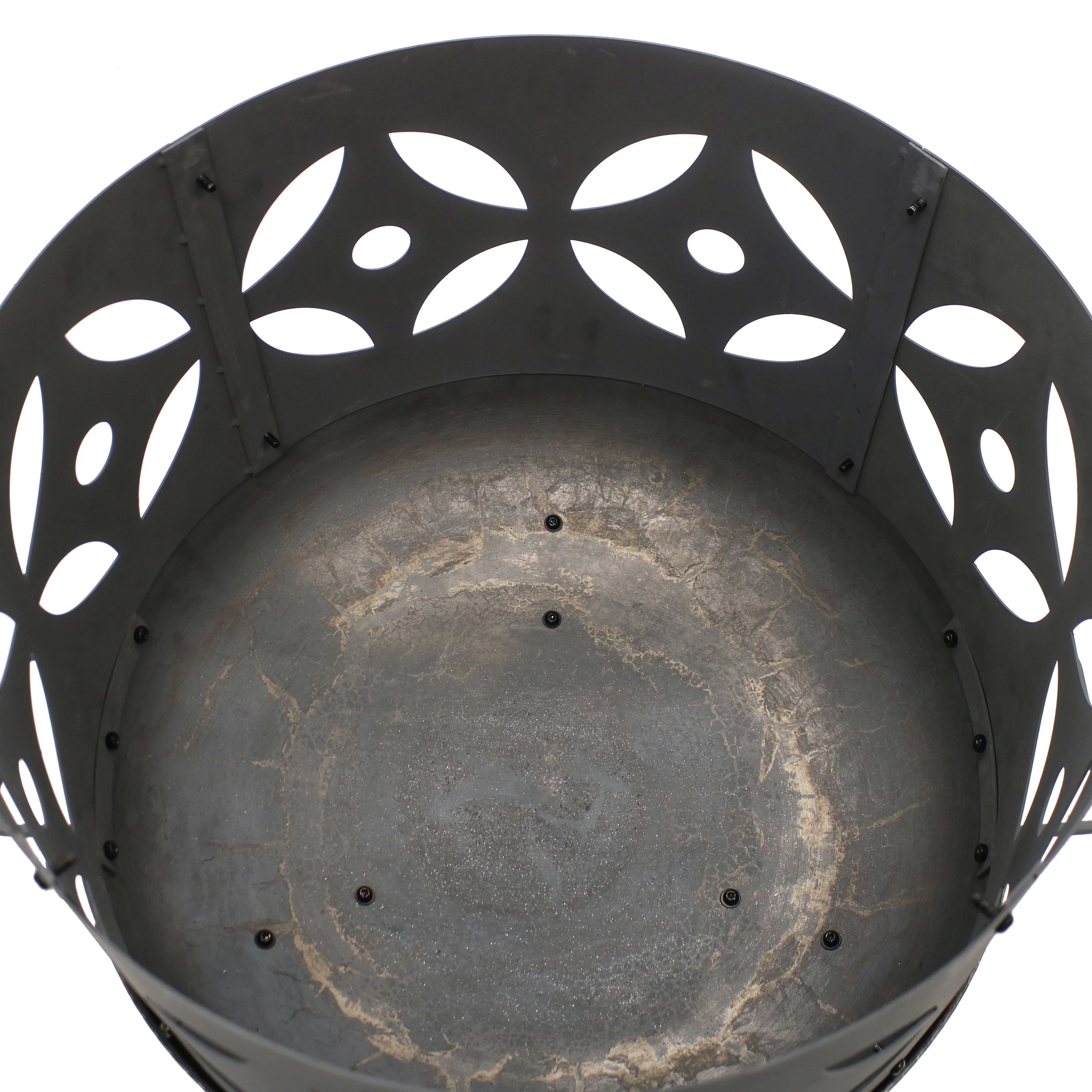 Sunnydaze 26" Retro Fireplace Cast Iron Fire Pit with Spark Screen