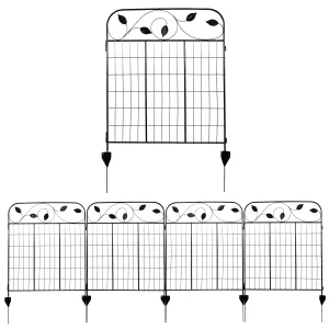Sunnydaze 4-Piece Winding Vines Garden Fence Panels - 10' Overall