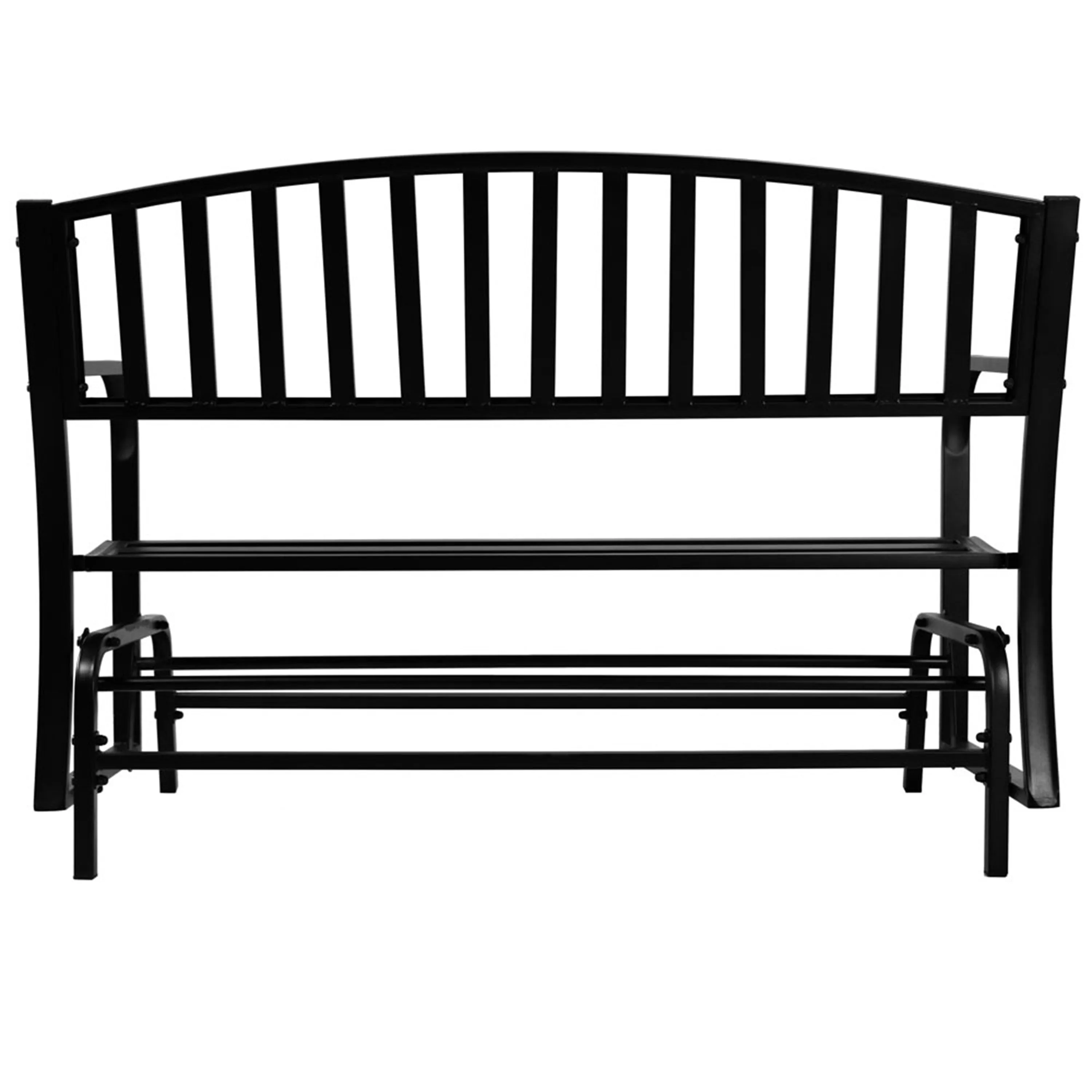 Sunnydaze 50" Black Steel Outdoor Patio Glider Bench