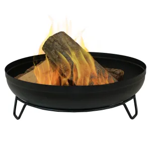 Sunnydaze Black Steel Outdoor Wood-Burning Fire Pit Bowl with Stand - 23"