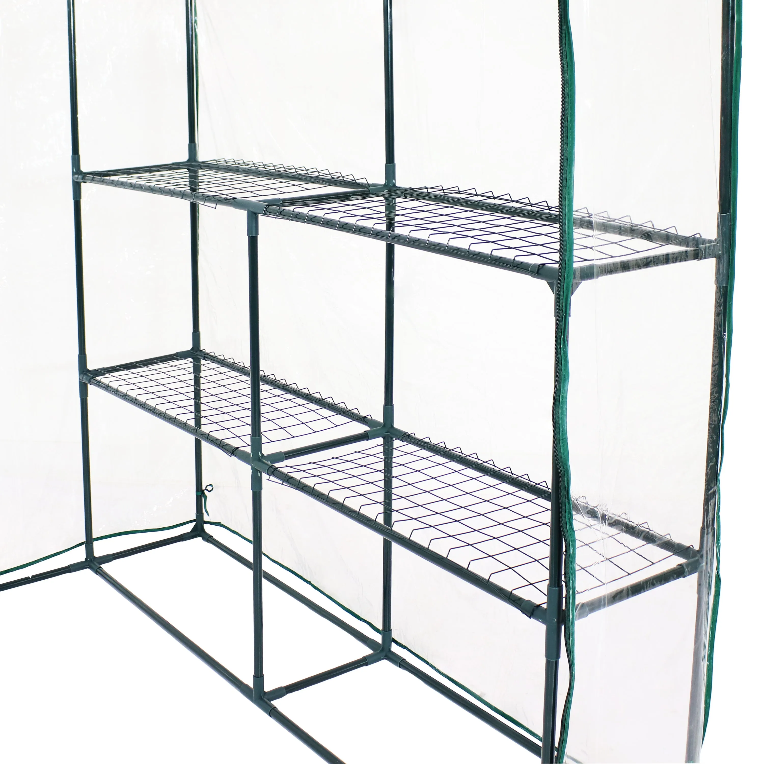 Sunnydaze Grandeur Walk-In Greenhouse with 4 Shelves for Outdoors - Clear