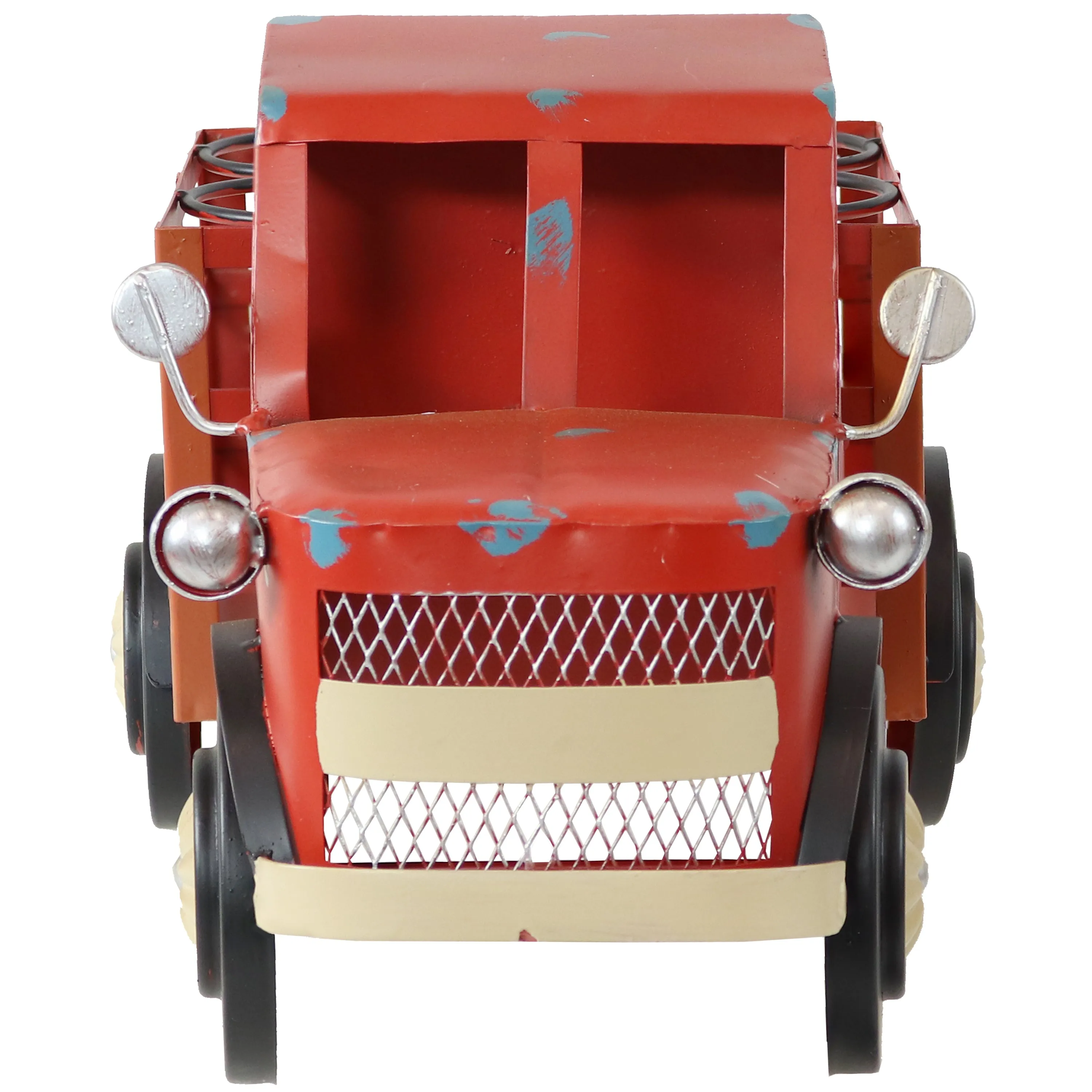 Sunnydaze Rustic Red Truck Metal Wine Rack