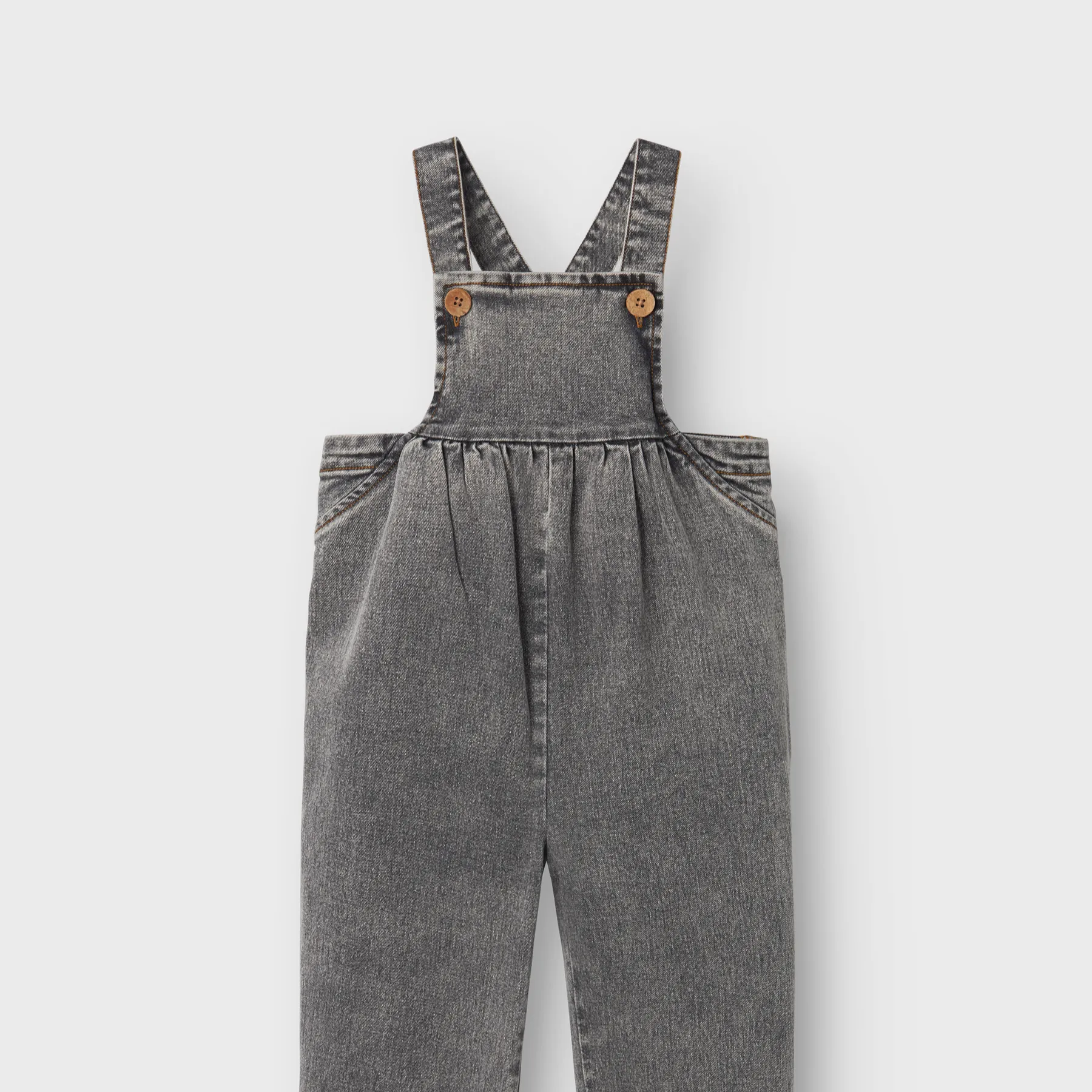 Tems Loose Denim Overall - Light Grey Denim