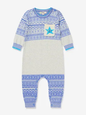 The Bonnie Mob Baby Boys Jacquard Knit Skye Romper