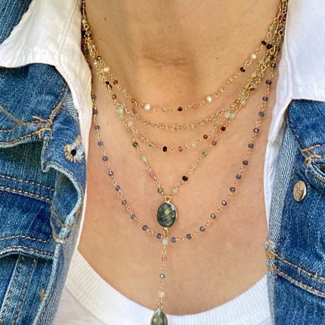 Tiny Gemstone Mix Necklace - Mirabelle