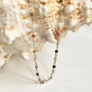 Tiny Gemstone Mix Necklace - Mirabelle