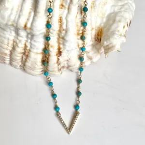 Turquoise Necklace with CZ Connector