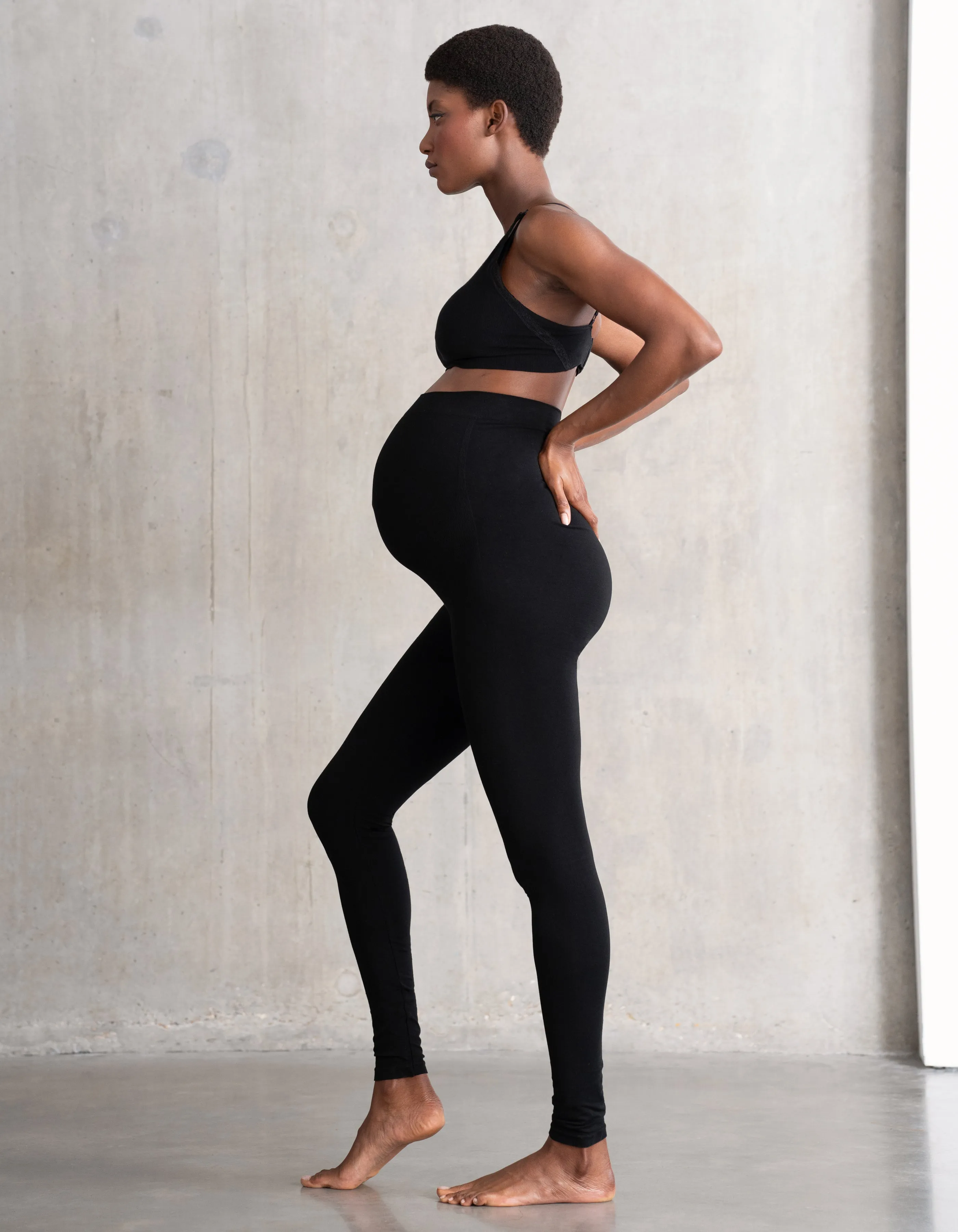 Twin Pack Bamboo Maternity Leggings – Black   Grey