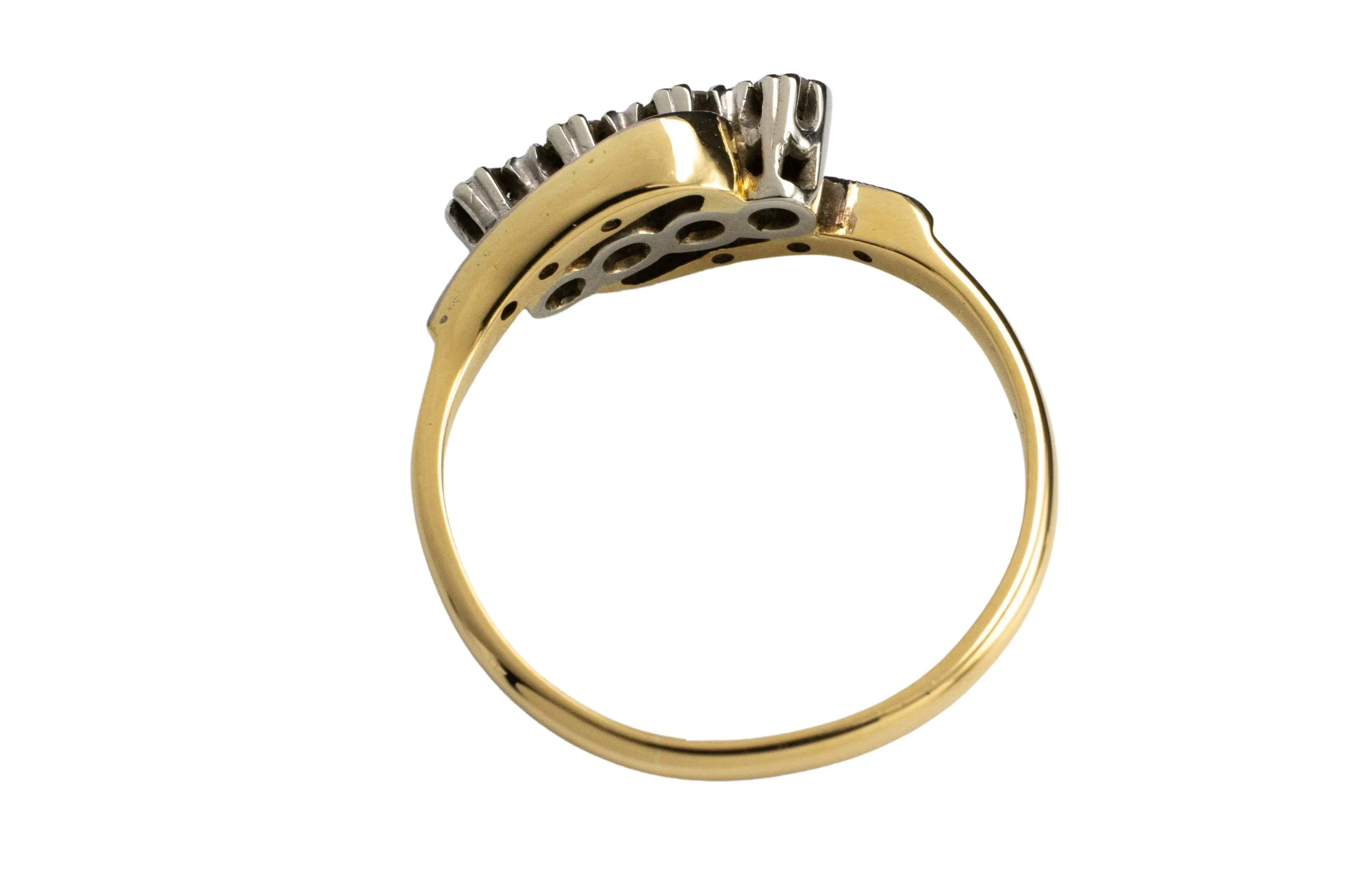 Vintage 18 carat gold diamond swirl ring