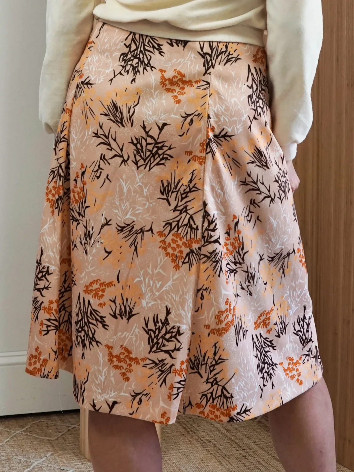 Vintage Cantaloupe Floral Skirt