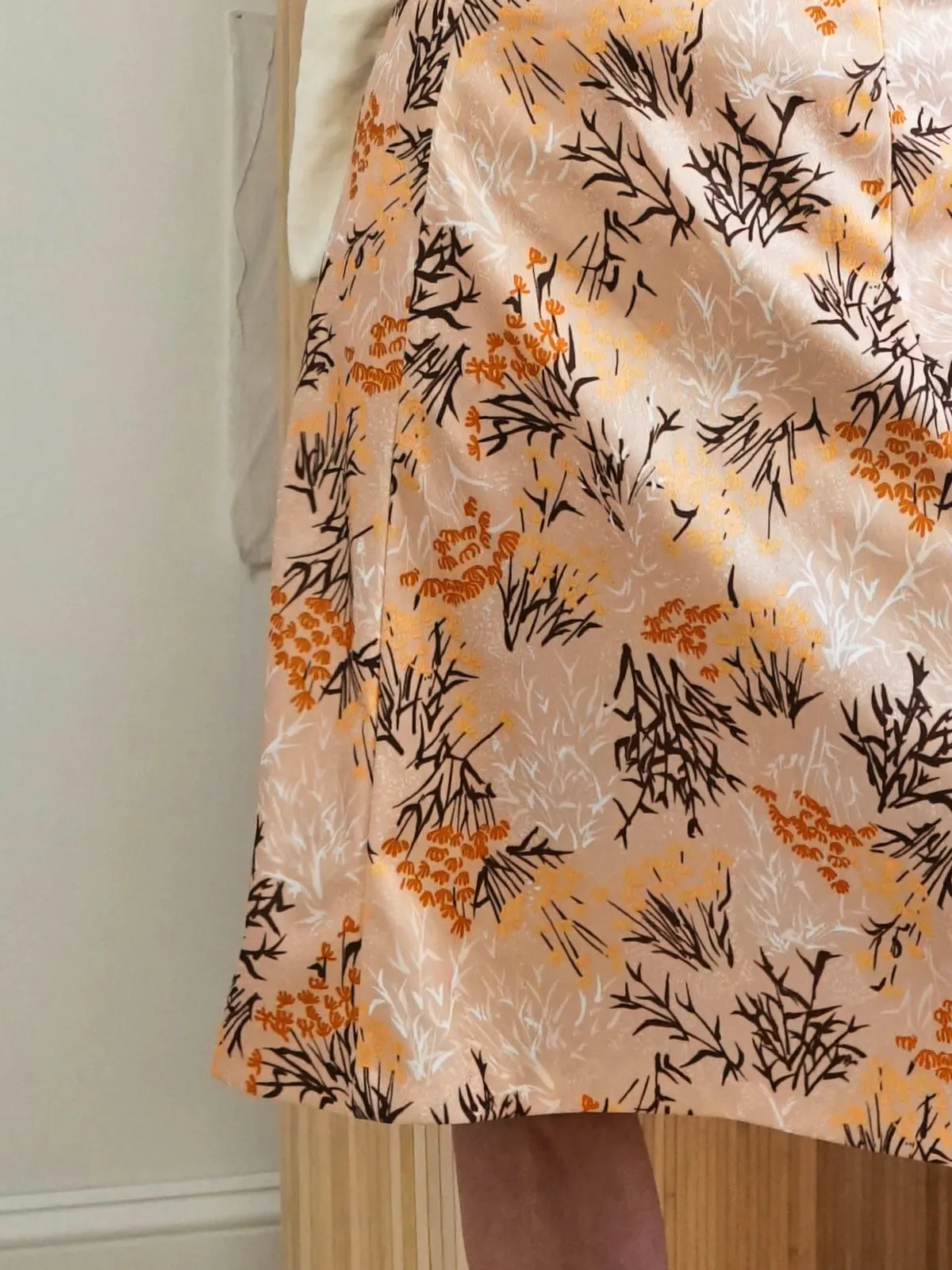 Vintage Cantaloupe Floral Skirt