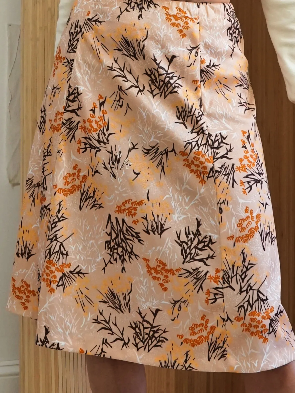 Vintage Cantaloupe Floral Skirt