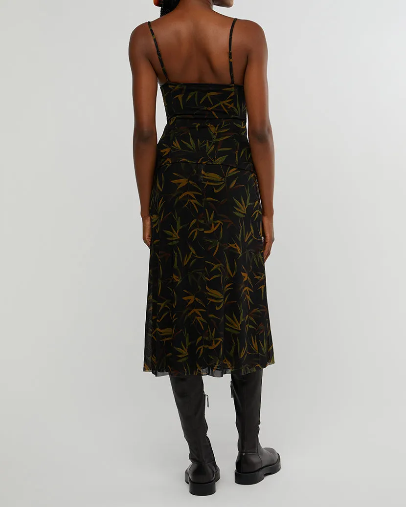 Vintage Leaves Midi Skirt