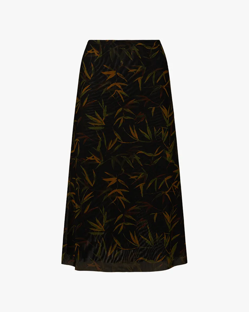Vintage Leaves Midi Skirt