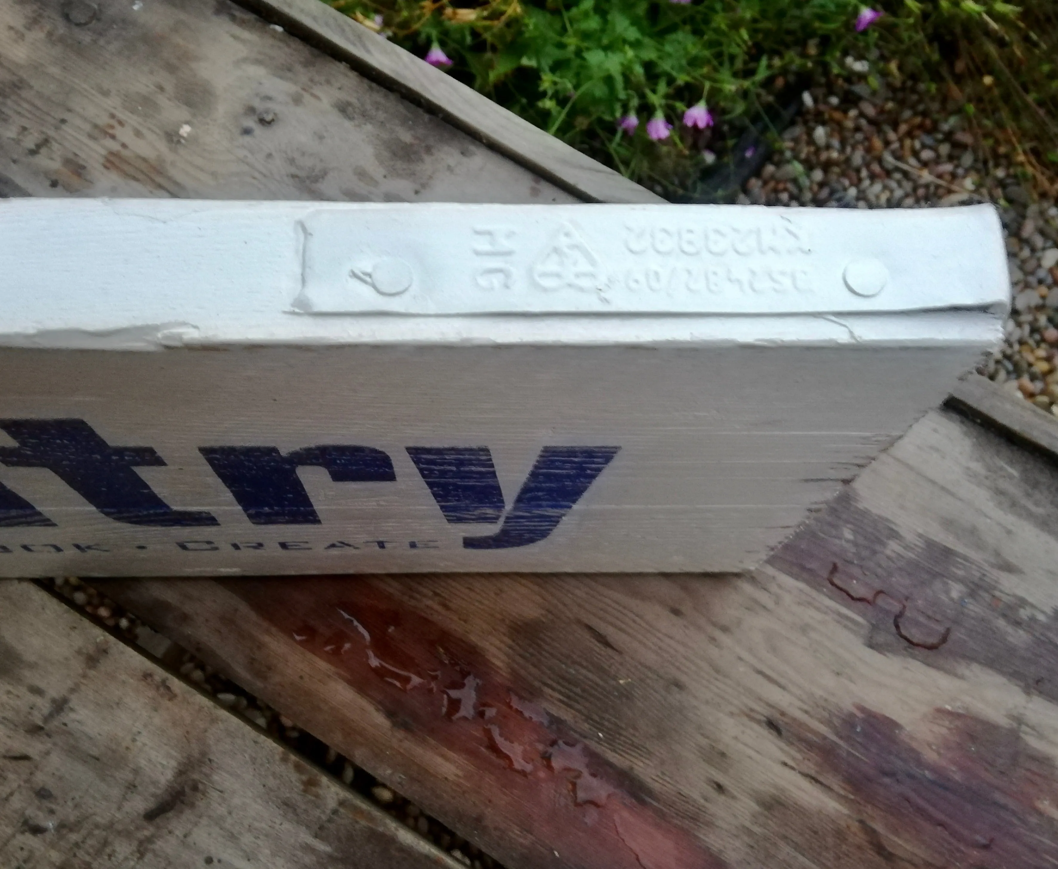Vintage style Pantry Sign  in distressed white and blue