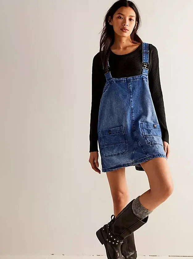 WE THE FREE OVERALL SMOCK MINI DRESS