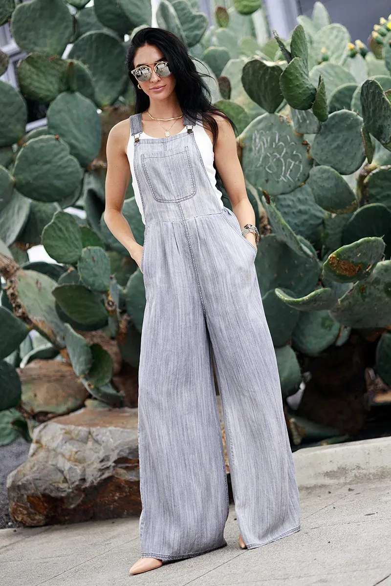 Wide Leg Denim Overall