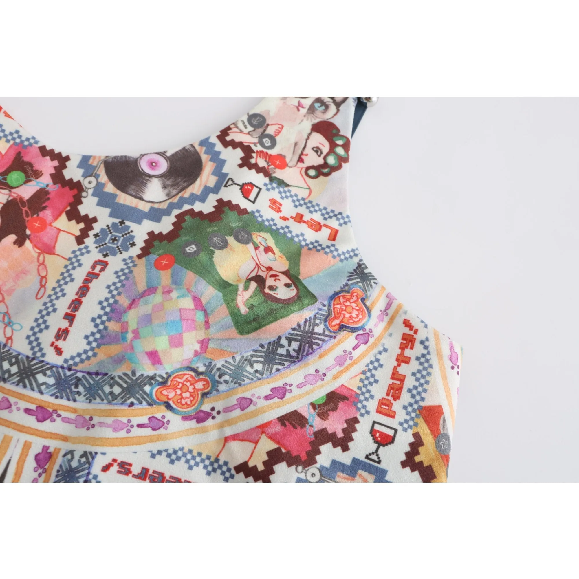 Women Overall Print Midi Dress - Pattern