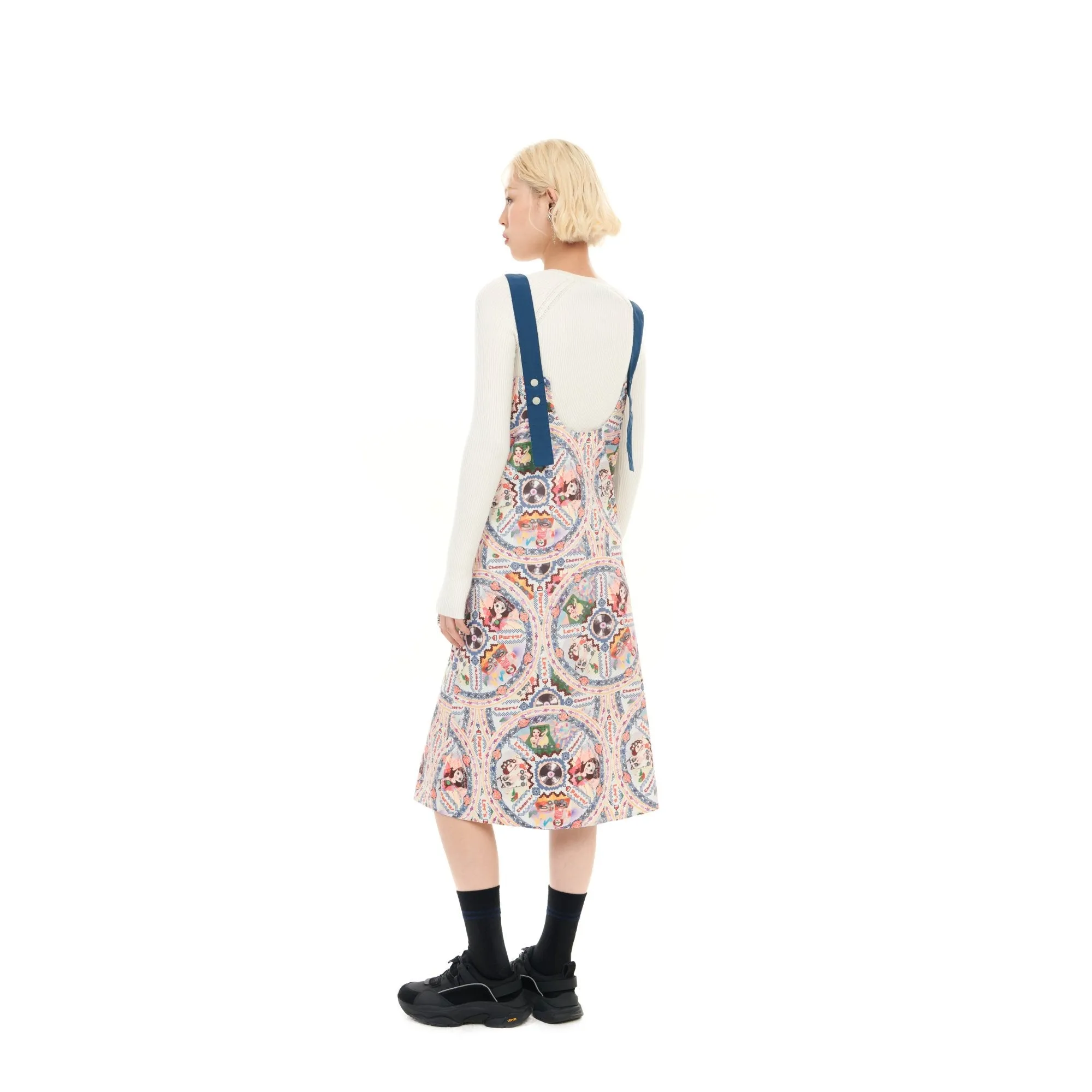 Women Overall Print Midi Dress - Pattern