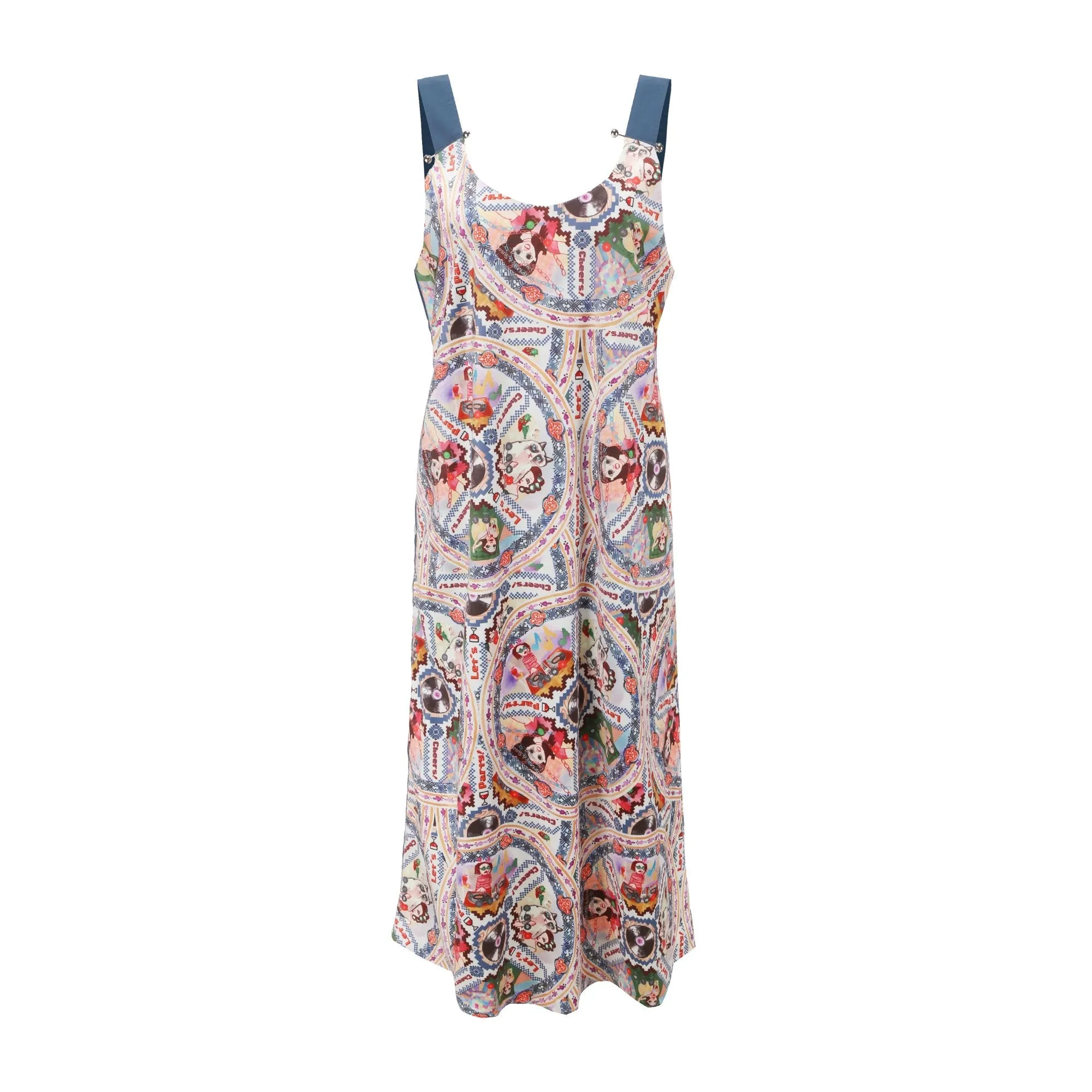 Women Overall Print Midi Dress - Pattern