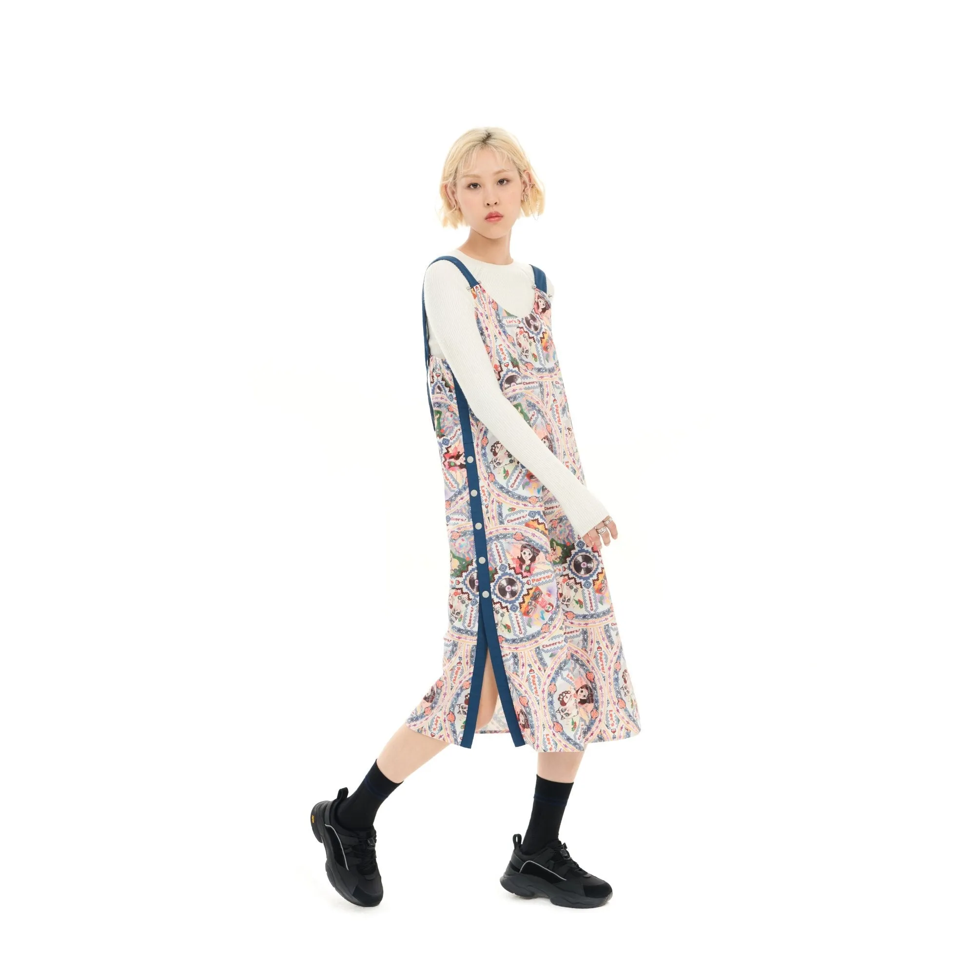Women Overall Print Midi Dress - Pattern