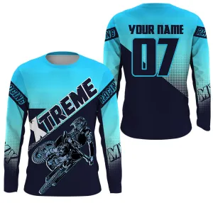 Xtreme MX Racing Jersey Custom Motocross UPF30  Blue Dirt Bike Off-road 3D Long Sleeve Motorcycle