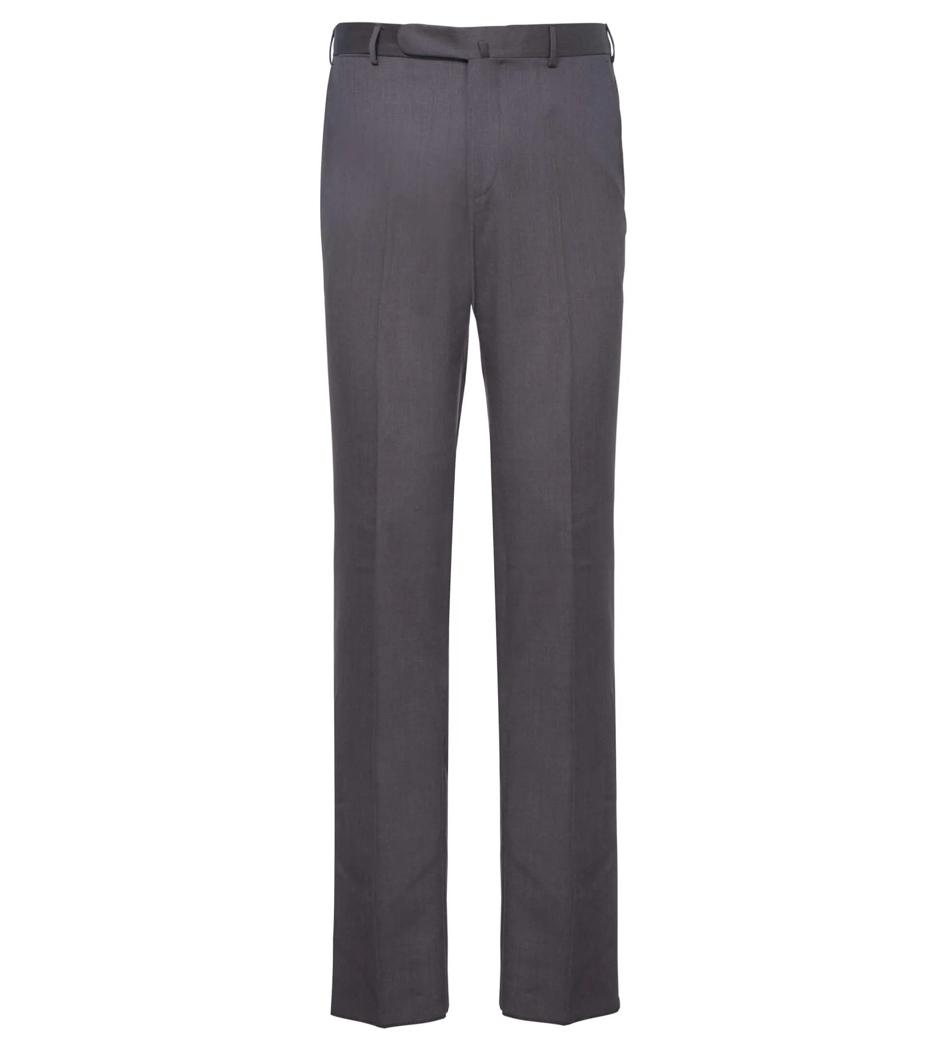 ZEGNA Flat Front Wool Trouser Charcoal